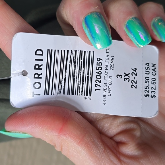 Torrid  Olive Foxy Halter Top 3x Green New NWT - Picture 7 of 9